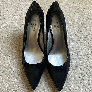 AK Anne Klein IFlex Cake Walk Black Leather Pumps